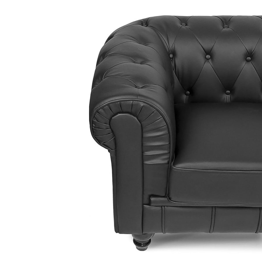 Canapé chesterfield 3 places noir