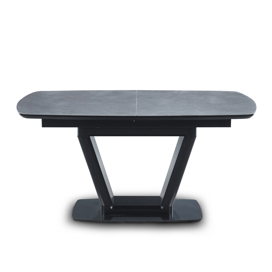 Table &agrave; manger rectangulaire extensible gris et noir
