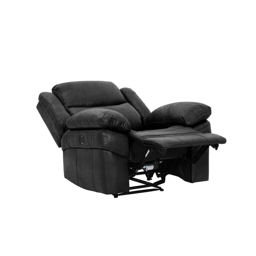 Fauteuil relax électrique en simili cuir noir