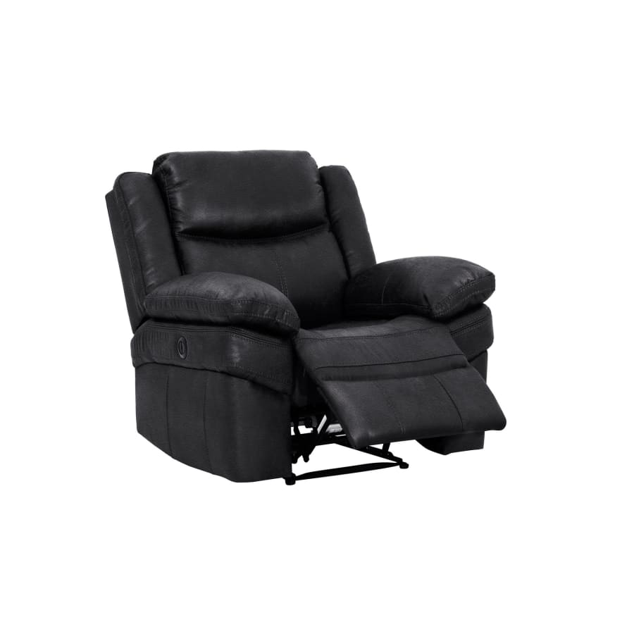 Fauteuil relax électrique en simili cuir noir