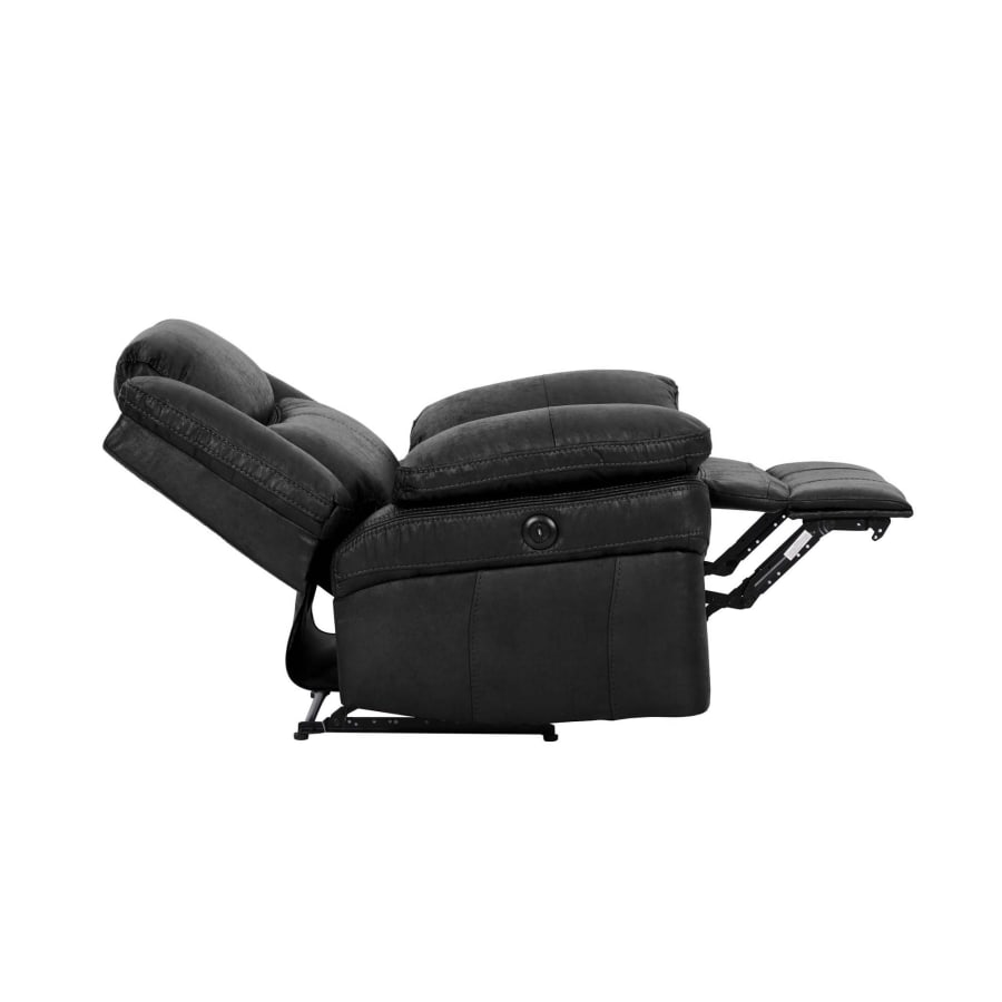 Fauteuil relax électrique en simili cuir noir