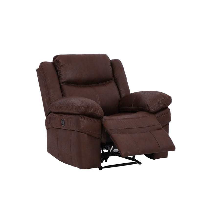 Fauteuil relax électrique en tissu marron