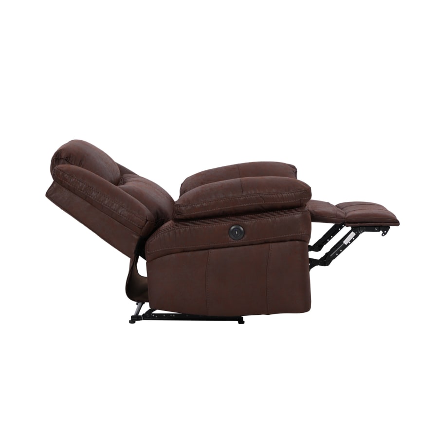 Fauteuil relax électrique en tissu marron