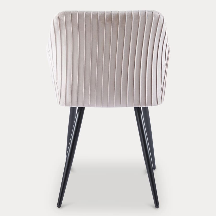 Lot de 2 chaises en velours beige piètement en métal noir