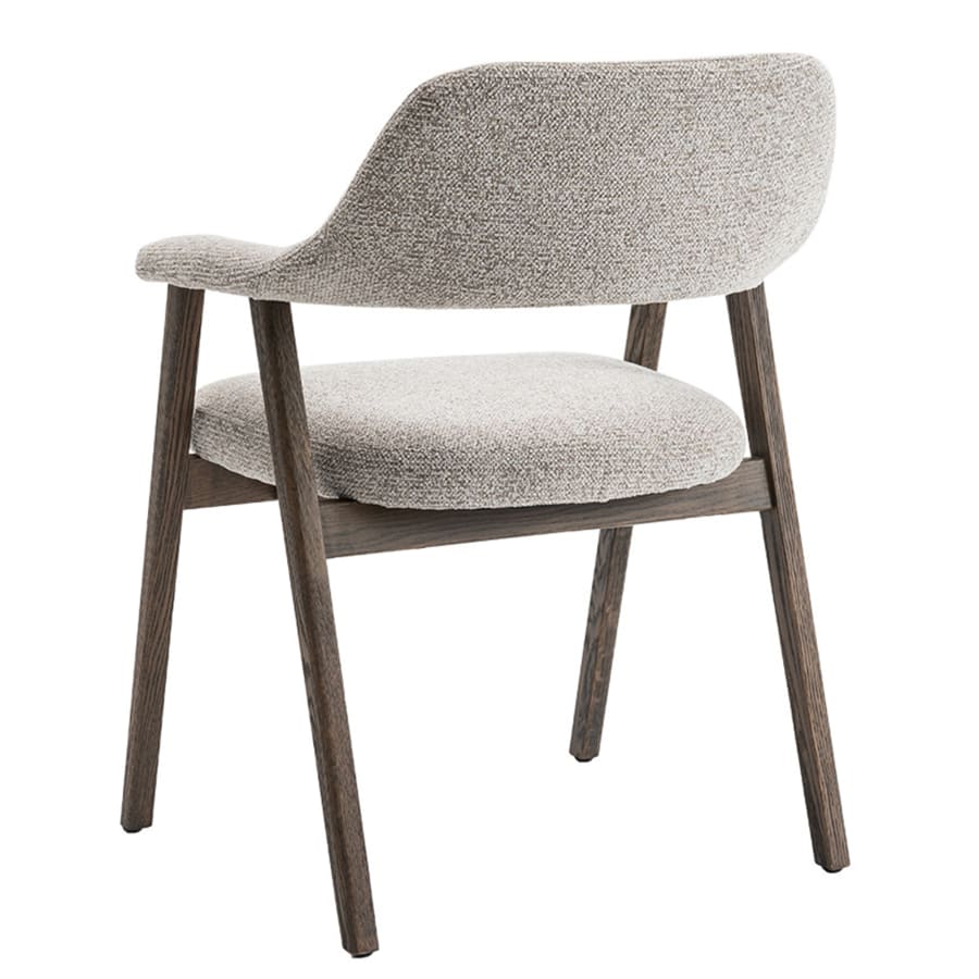 Chaise en tissu beige pieds couleur bois fonc&eacute;