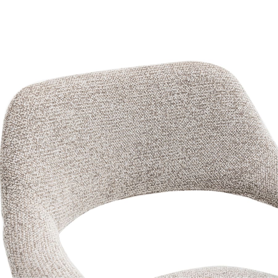 Chaise en tissu beige pieds ch&ecirc;ne massif fonc&eacute;