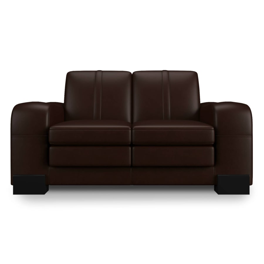 Canap&eacute; en cuir 2 places marron CUBANA