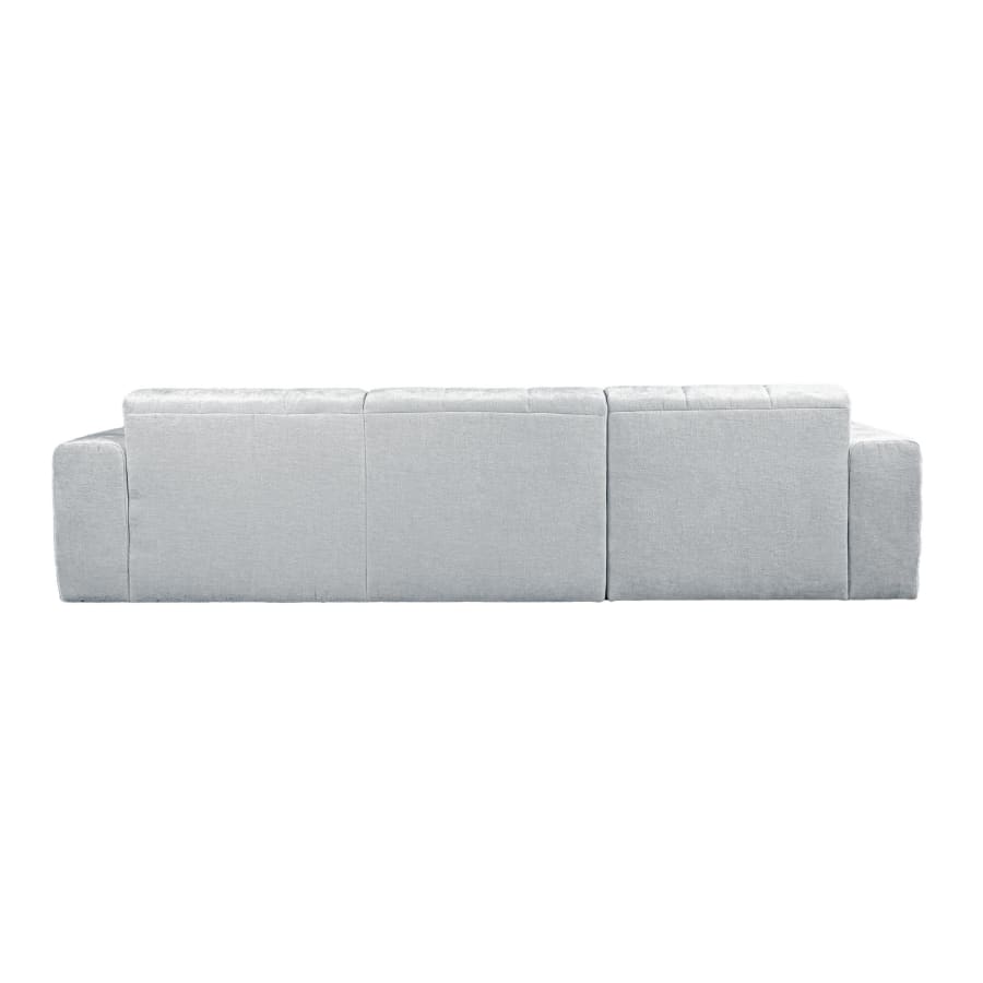 Canapé d'angle en tissu capitonné gris - Angle gauche