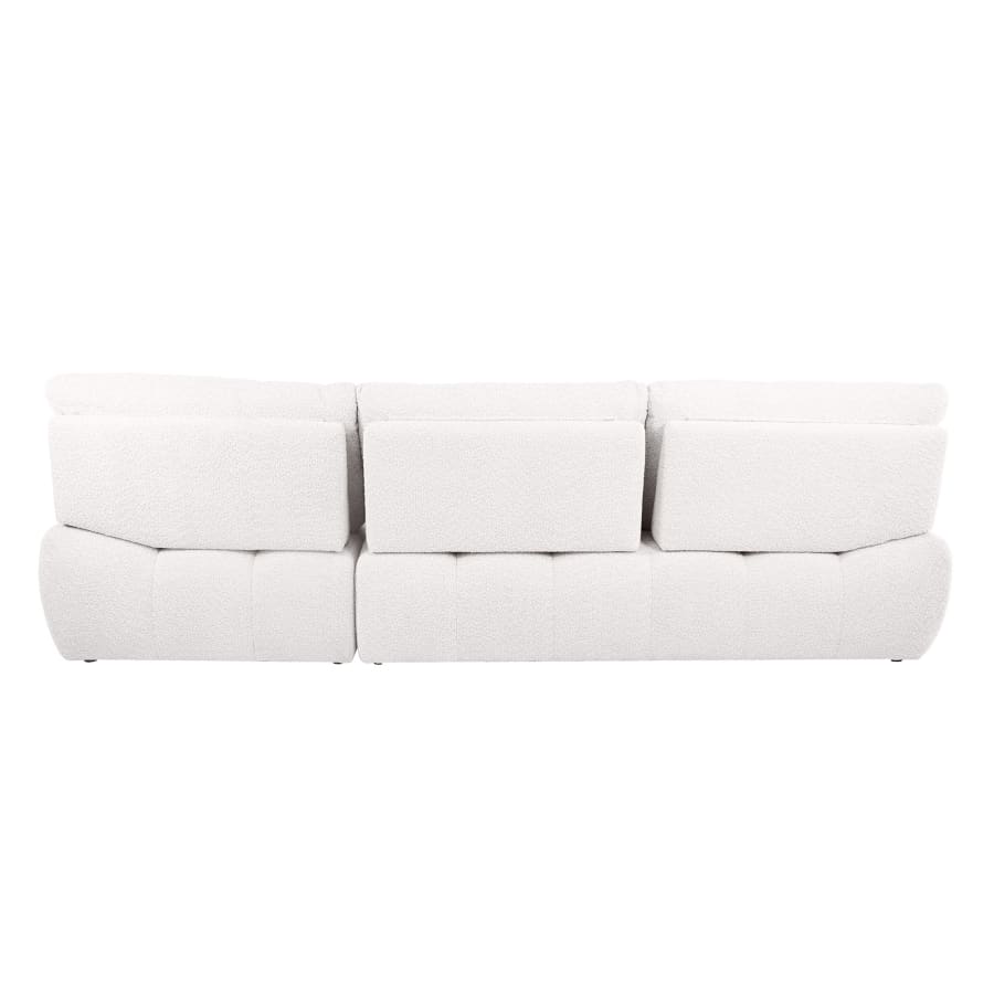 Canap&eacute; d'angle avec dossier amovible en tissu blanc &eacute;cru  - Angle droit