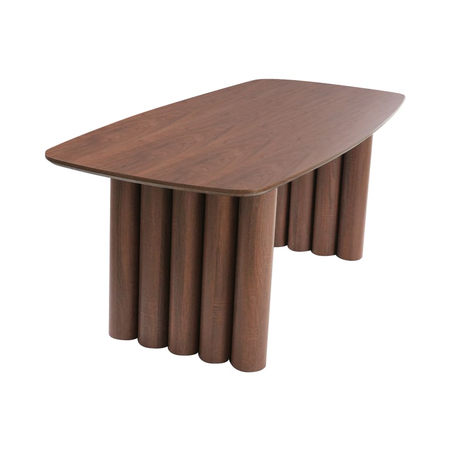 Table &agrave; manger rectangulaire en bois fonc&eacute; 200 cm
