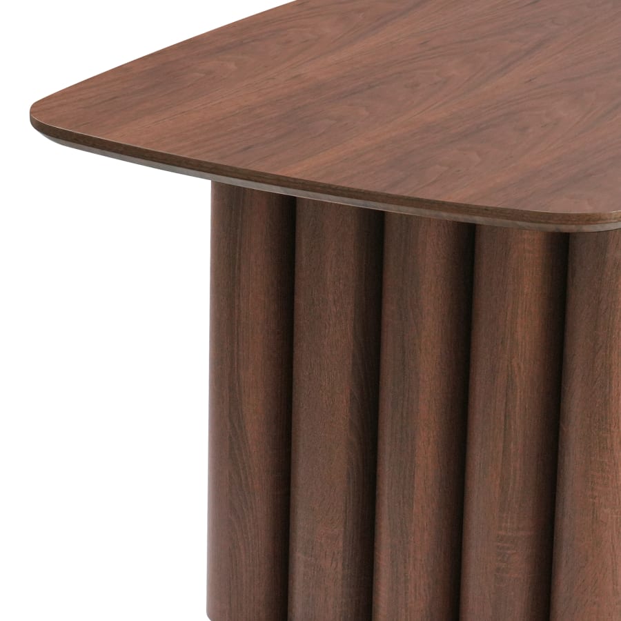 Table &agrave; manger rectangulaire en bois fonc&eacute; 200 cm