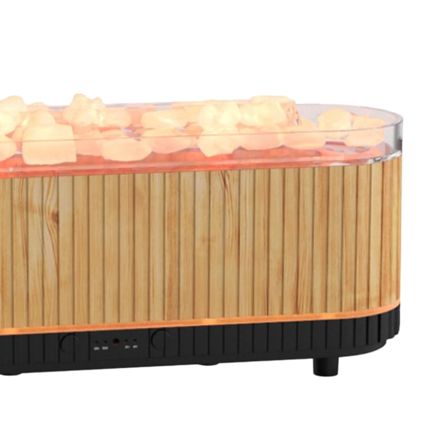 Diffuseur d'huiles essentielles avec pierres &agrave; LED couleur bois