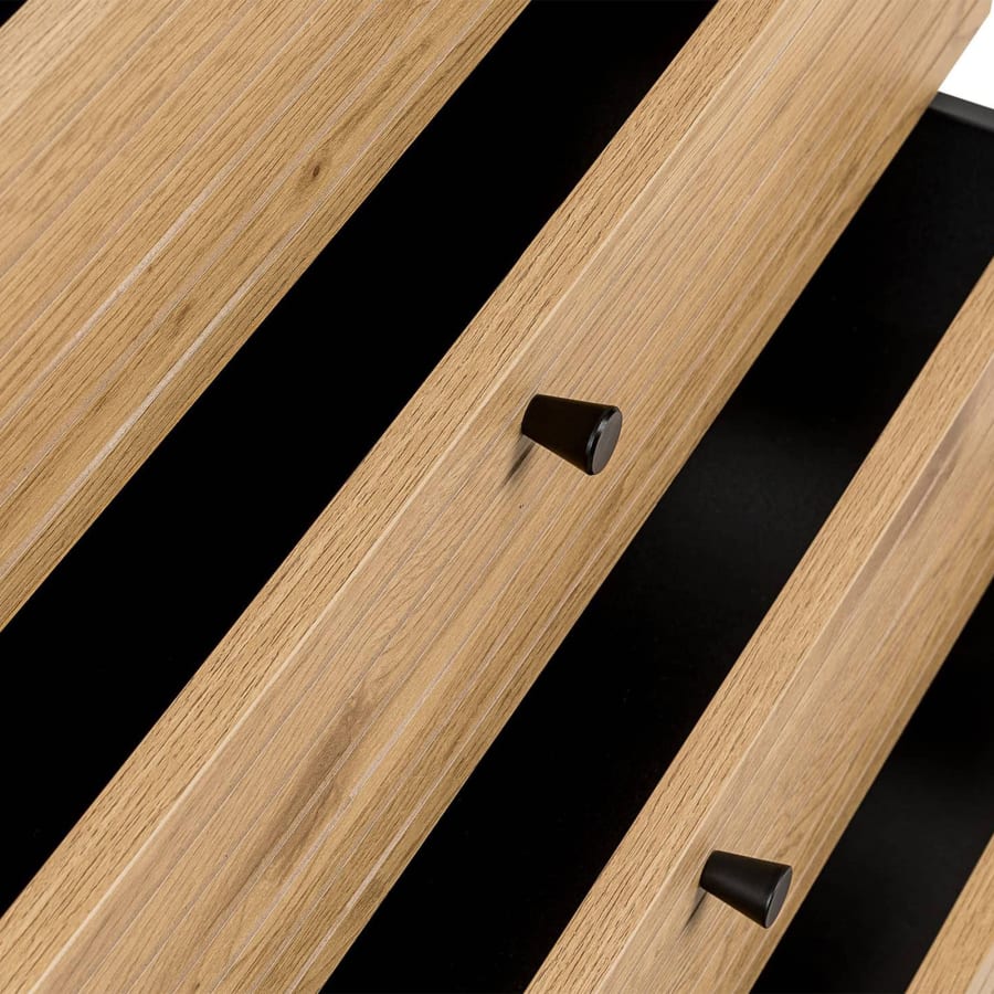 Commode industrielle 4 tiroirs en bois et métal noir