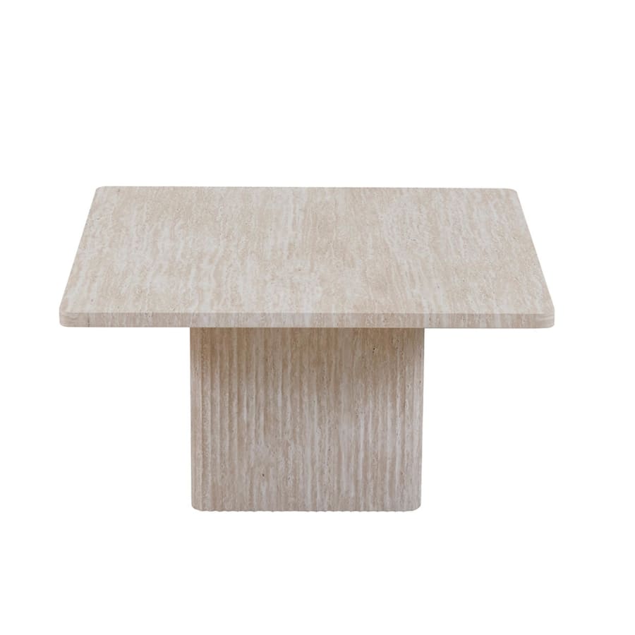 Lot de 2 tables basses carr&eacute;es couleur travertin