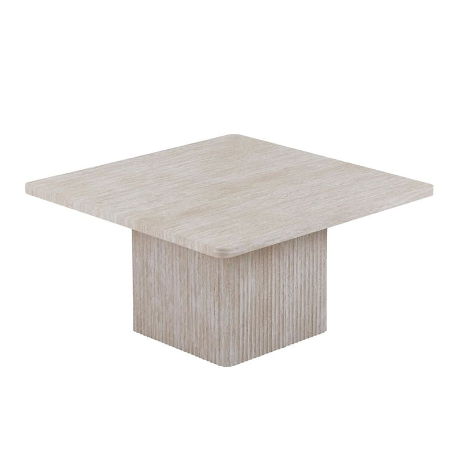 Lot de 2 tables basses carr&eacute;es couleur travertin