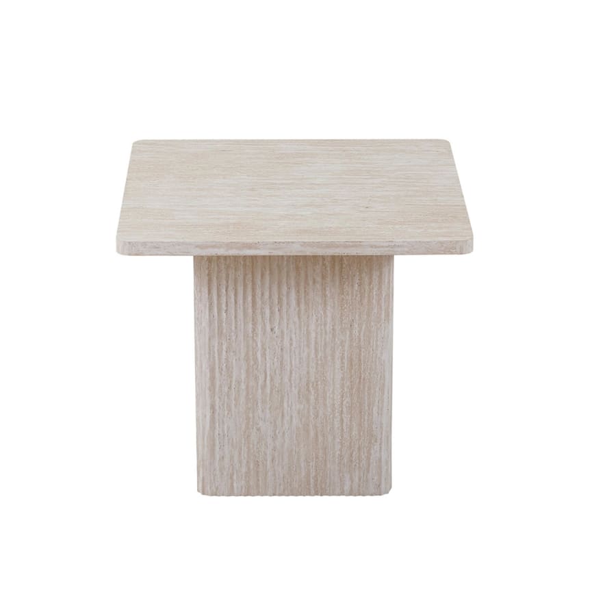 Lot de 2 tables basses carr&eacute;es couleur travertin