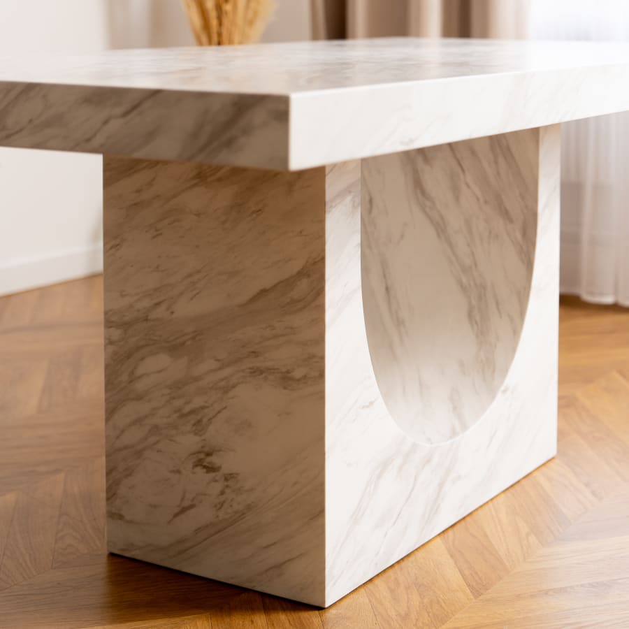 Table à manger marbre d'ingénierie blanc
