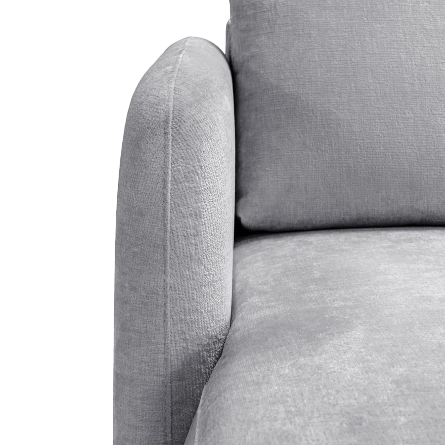 Canap&eacute; d'angle convertible avec coffre en tissu gris - Angle gauche