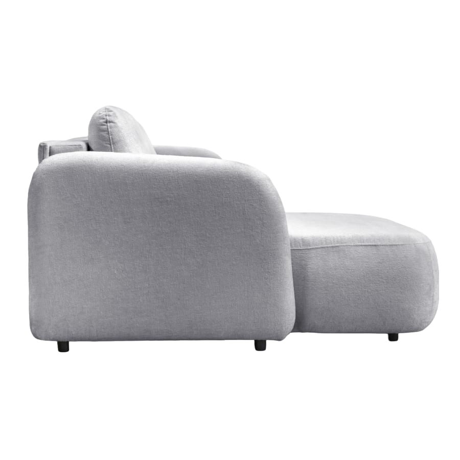 Canap&eacute; d'angle convertible avec coffre en tissu gris - Angle gauche