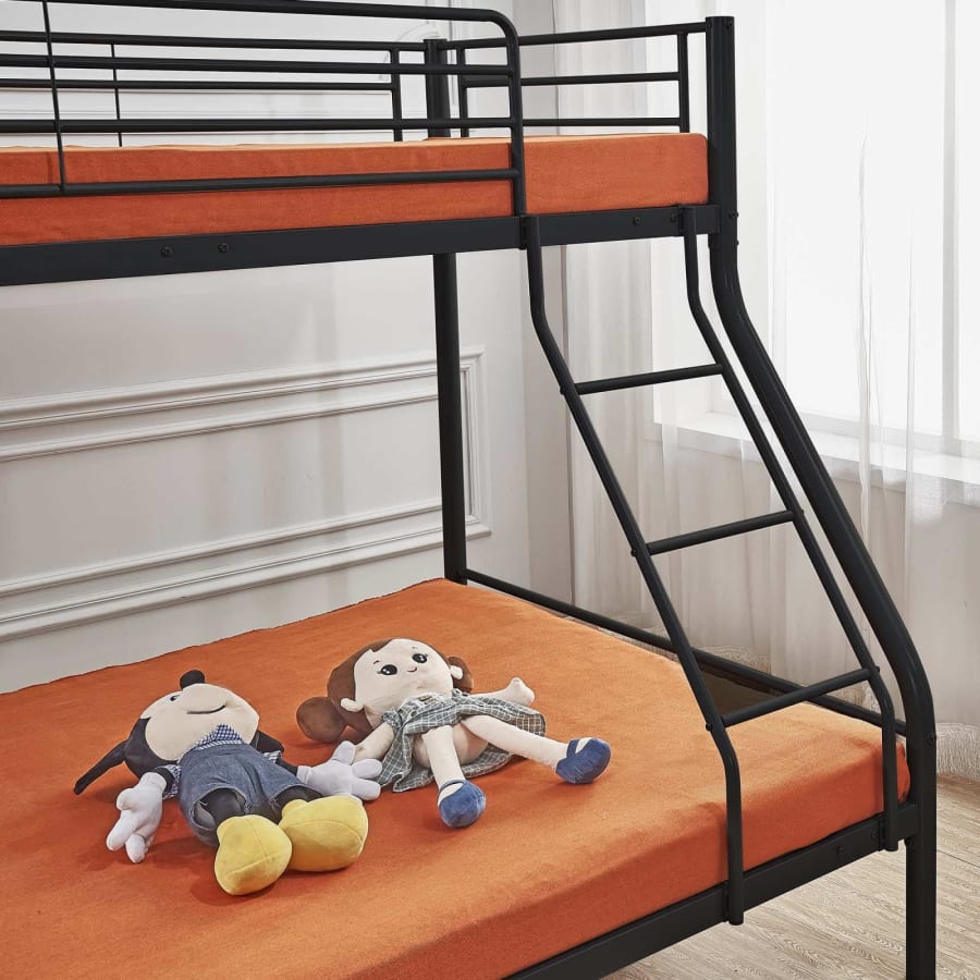 Lit superposé en métal noir 90x190 cm + 140x190 cm