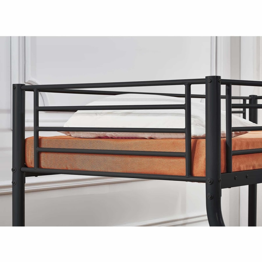 Lit superposé en métal noir 90x190 cm + 140x190 cm