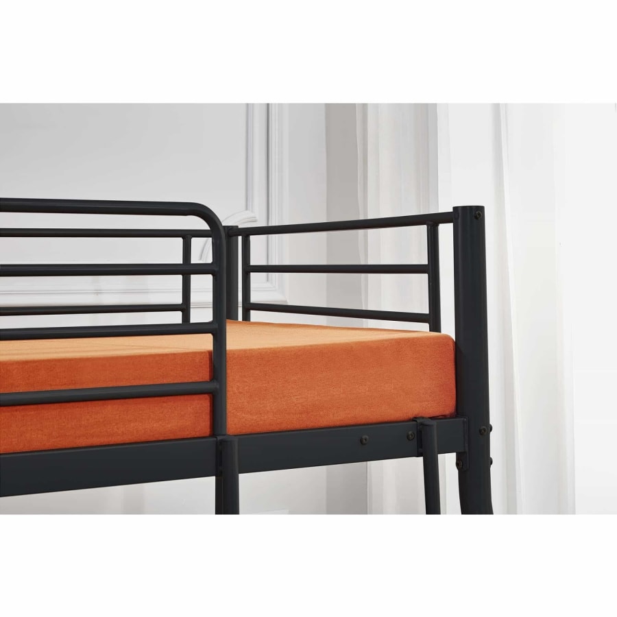 Lit superposé en métal noir 90x190 cm + 140x190 cm