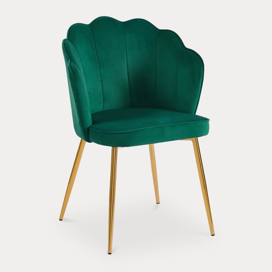 Lot de 2 chaises design en velours vert