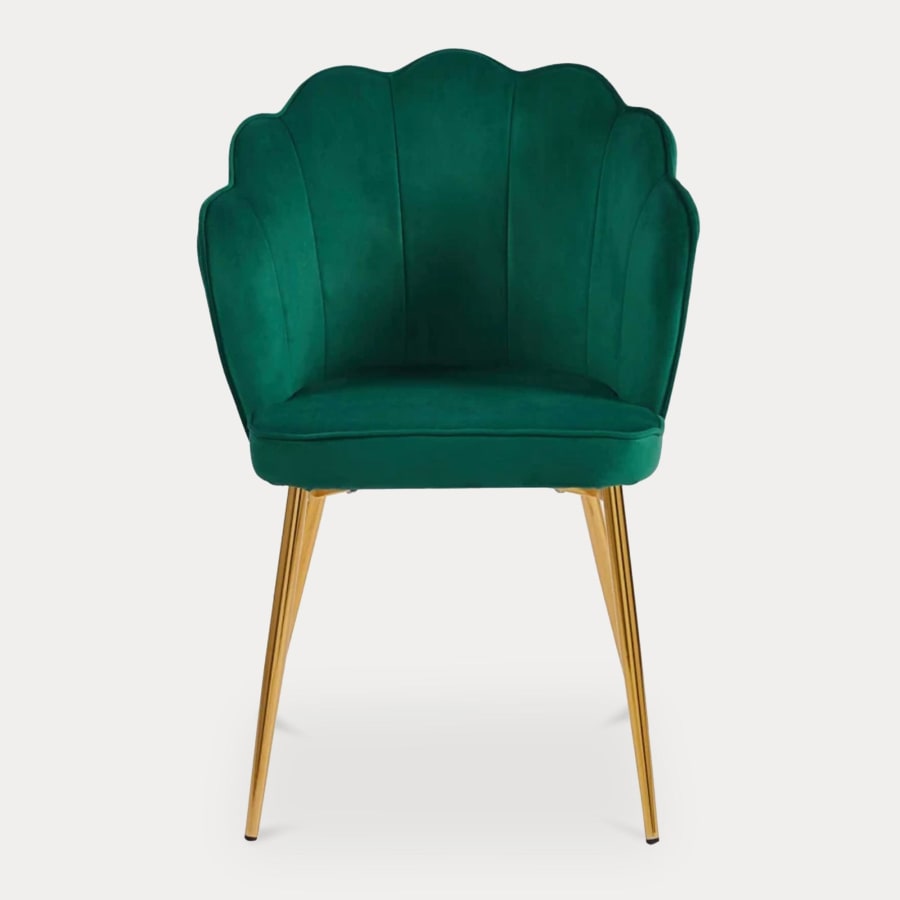 Lot de 2 chaises design en velours vert