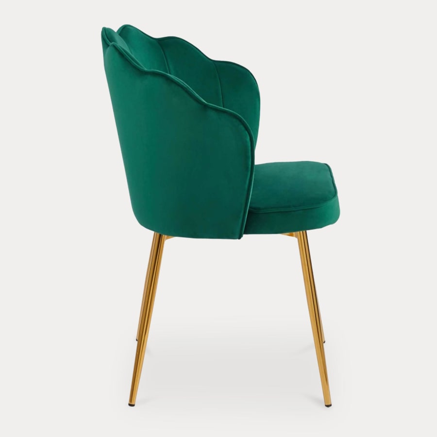 Lot de 2 chaises design en velours vert