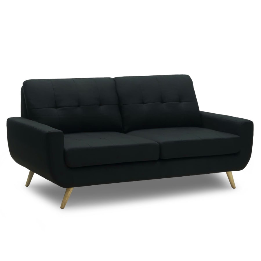 Canapé scandinave 3 places en tissu noir