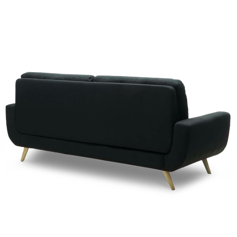 Canapé scandinave 3 places en tissu noir