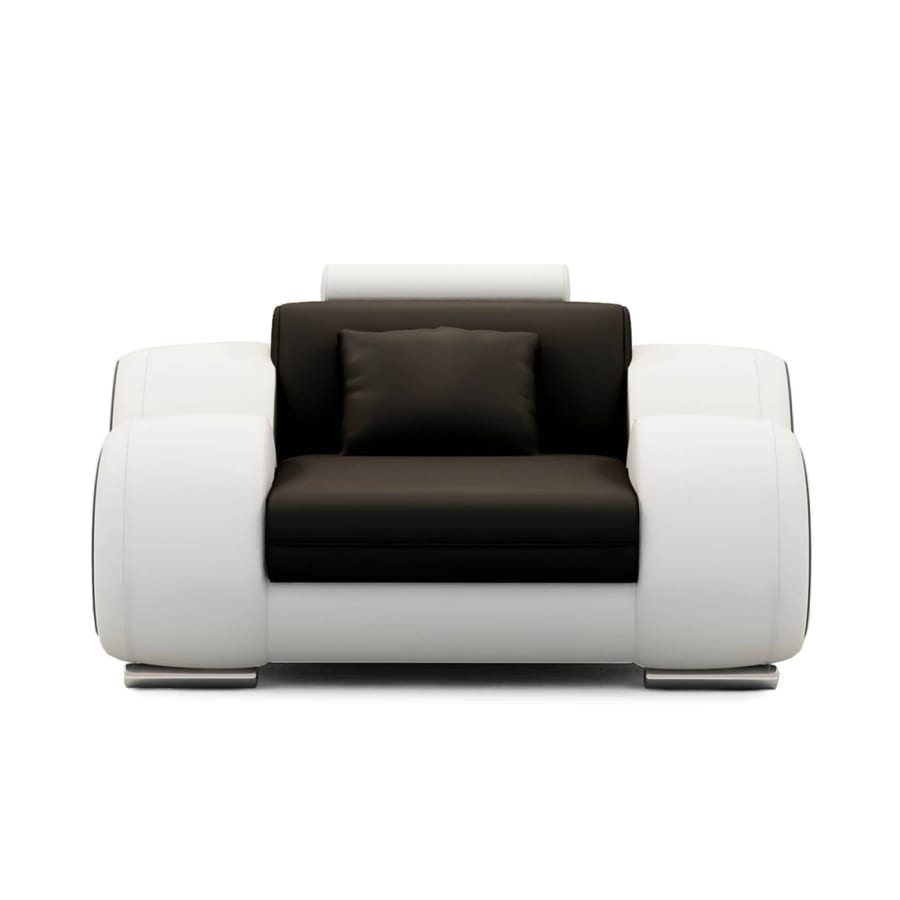 Fauteuil relax en cuir noir et blanc