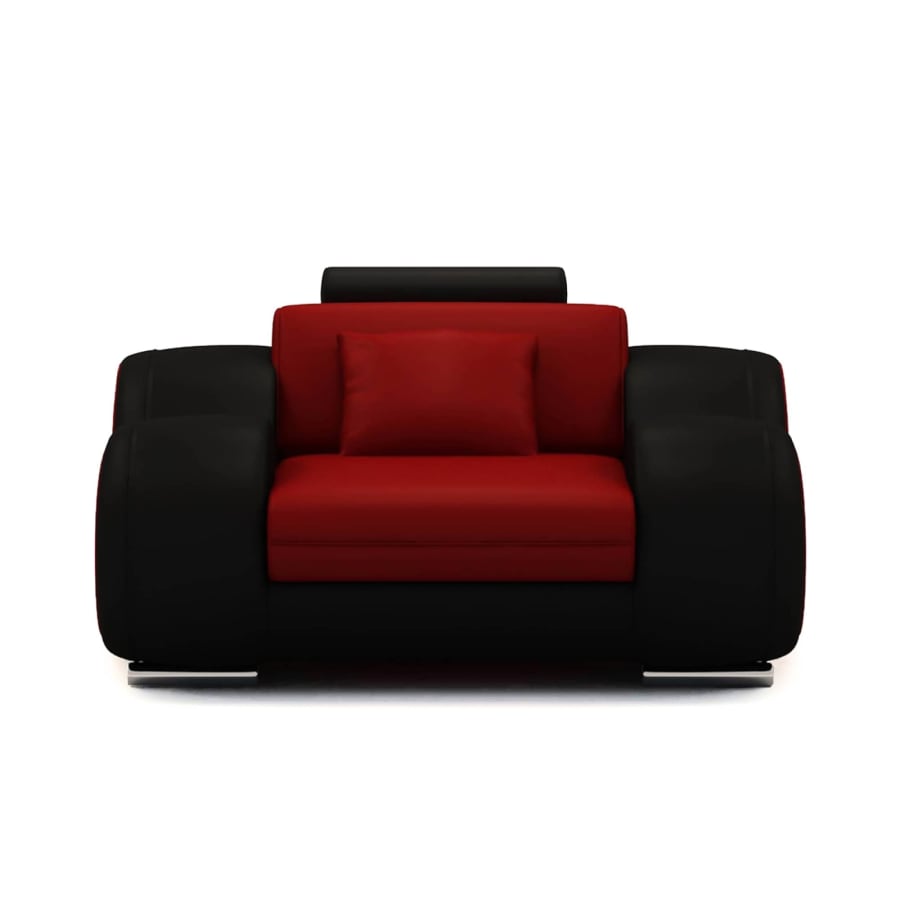 Fauteuil relax en cuir rouge et noir