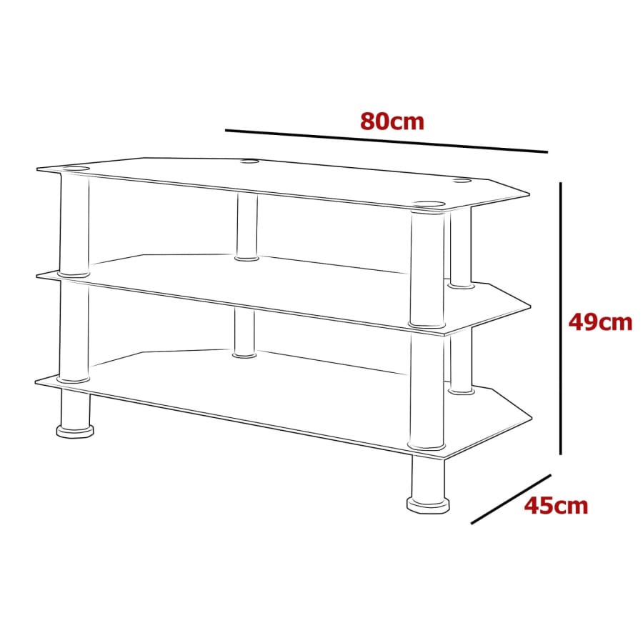 Meuble TV en verre tremp&eacute; noir