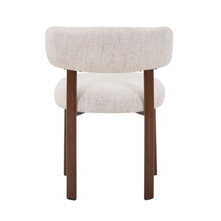 Lot de 2 chaises en tissu beige pieds couleur bois fonc&eacute;