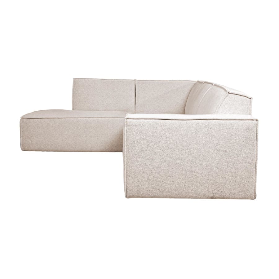 Canapé d'angle en tissu beige - Angle gauche