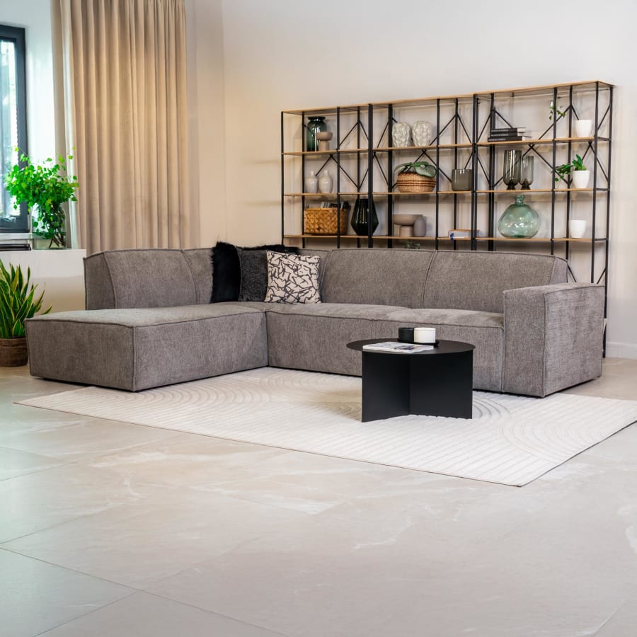 Canapé d'angle en tissu gris- Angle gauche