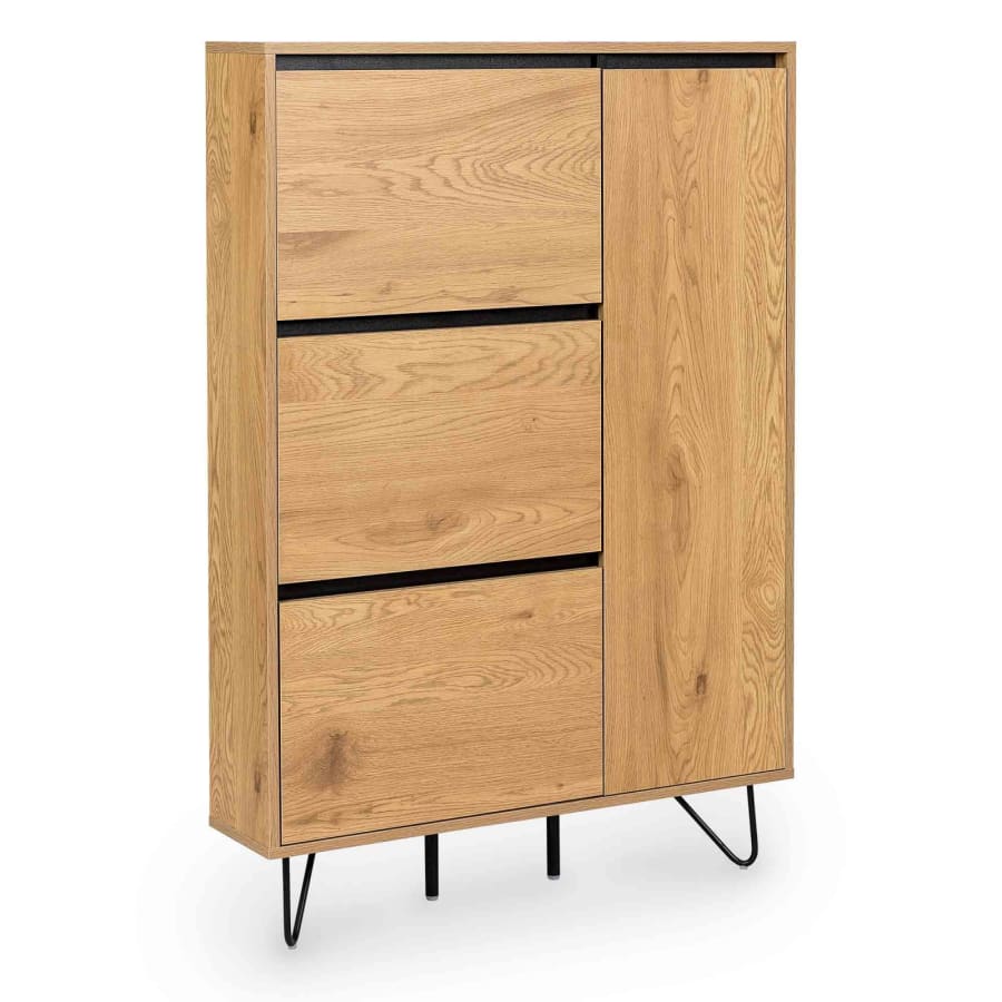 Meuble à chaussures avec 3 tiroirs et 1 porte