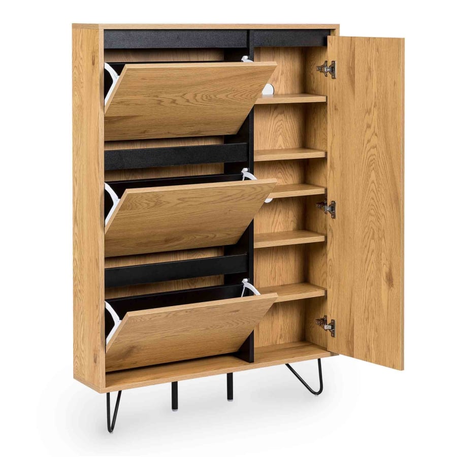 Meuble à chaussures avec 3 tiroirs et 1 porte