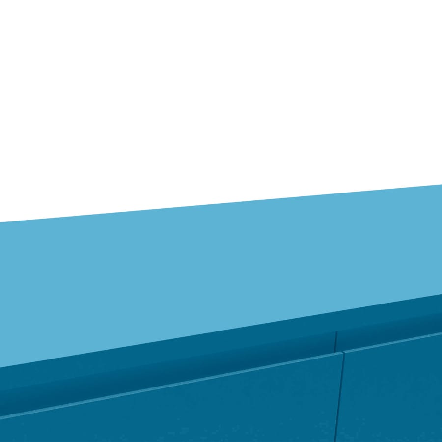 Meuble TV bleu canard compos&eacute; de 1 tiroir et 1 porte design