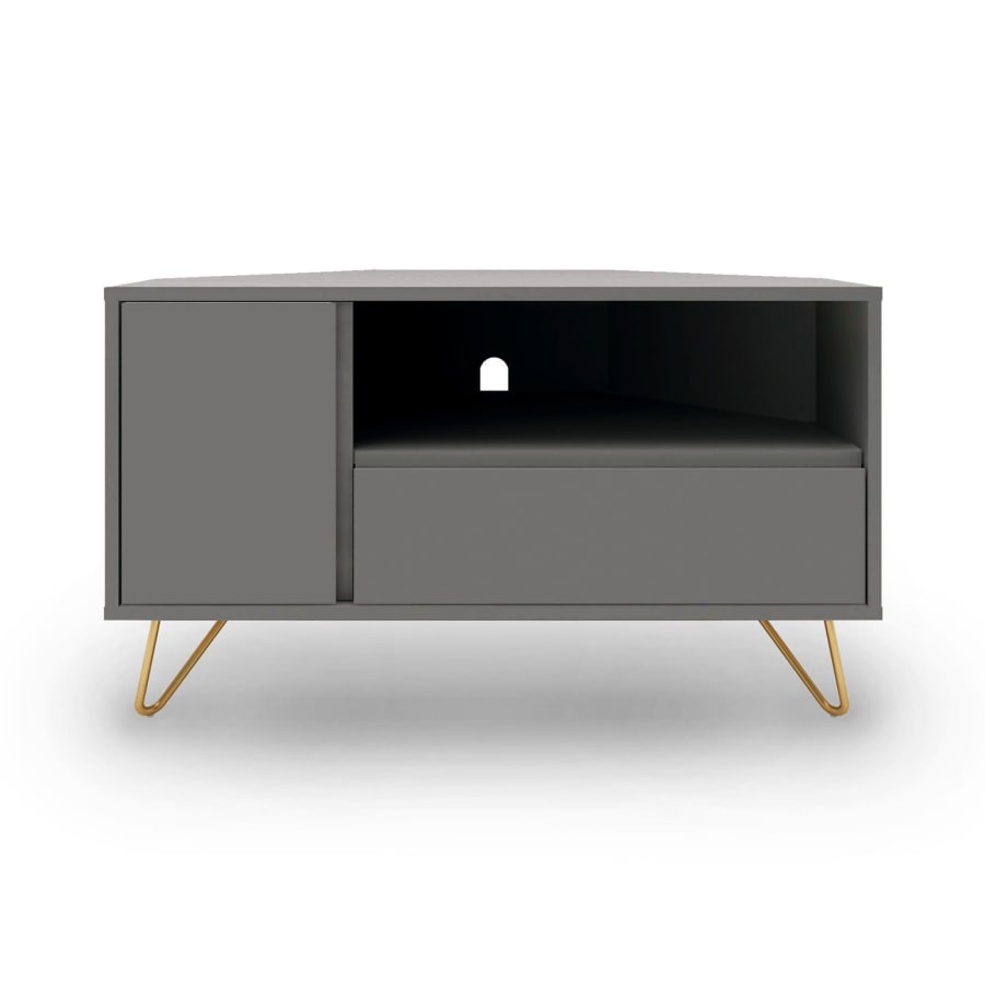 Meuble TV d’angle design gris