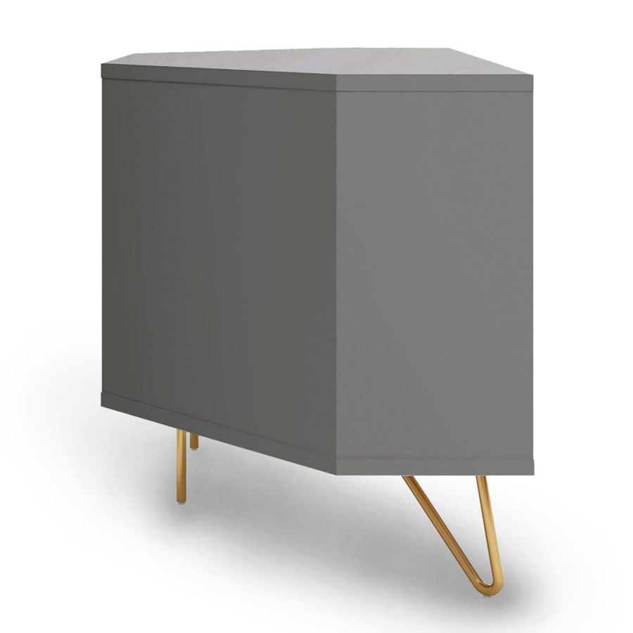 Meuble TV d’angle design gris