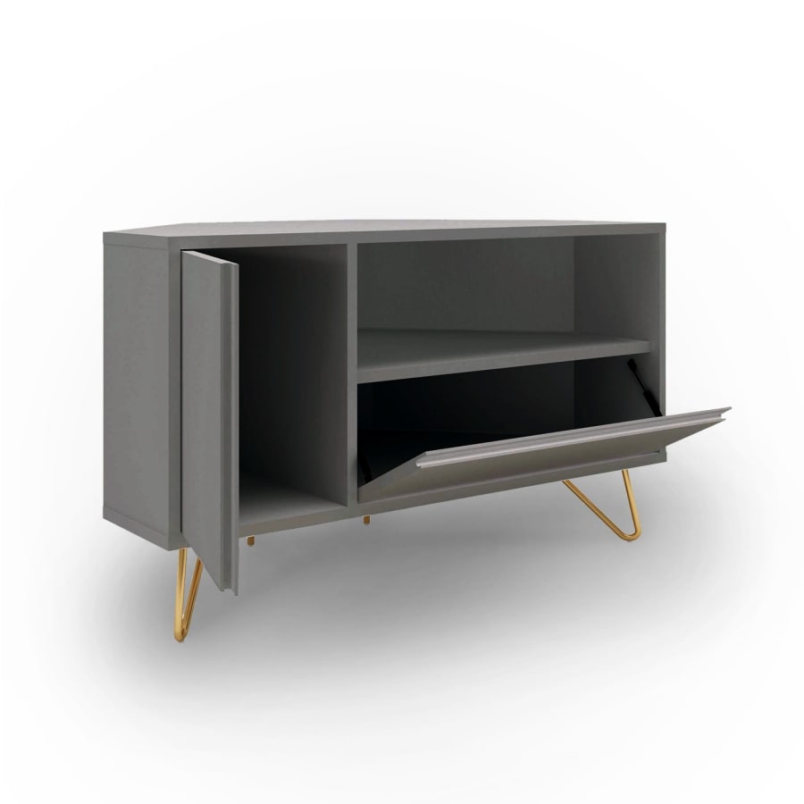 Meuble TV d’angle design gris