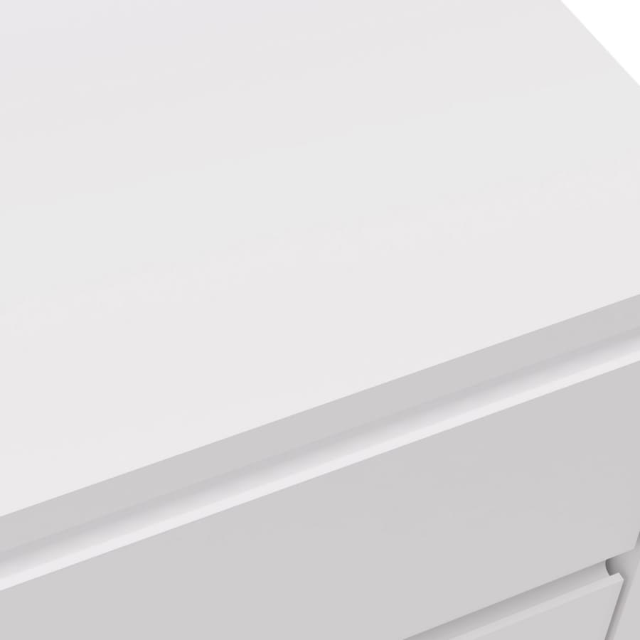 Table de chevet design avec 2 tiroirs blanche