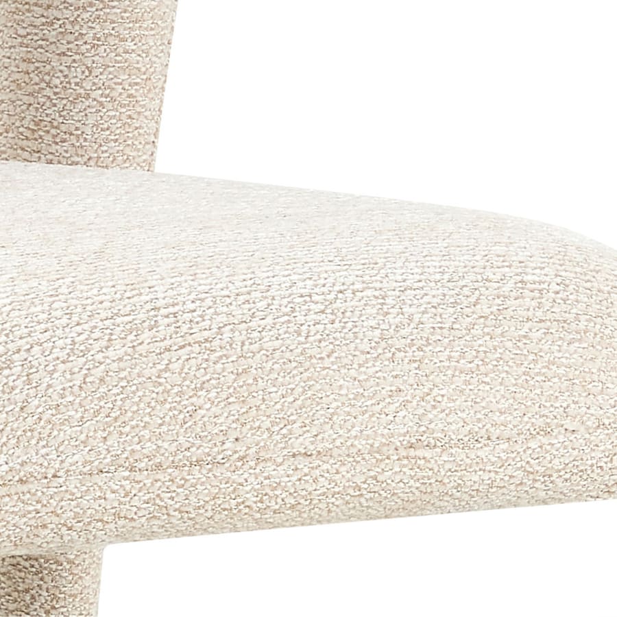 Chaise empilable en tissu bouclette beige