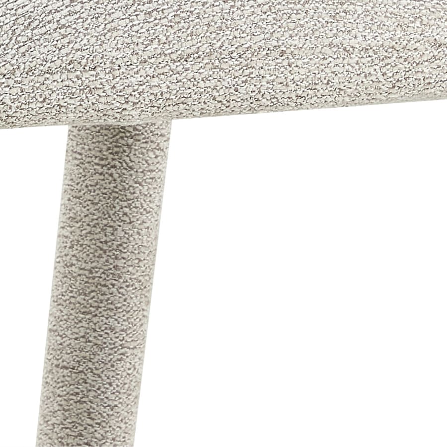 Chaise empilable en tissu bouclette &eacute;cru