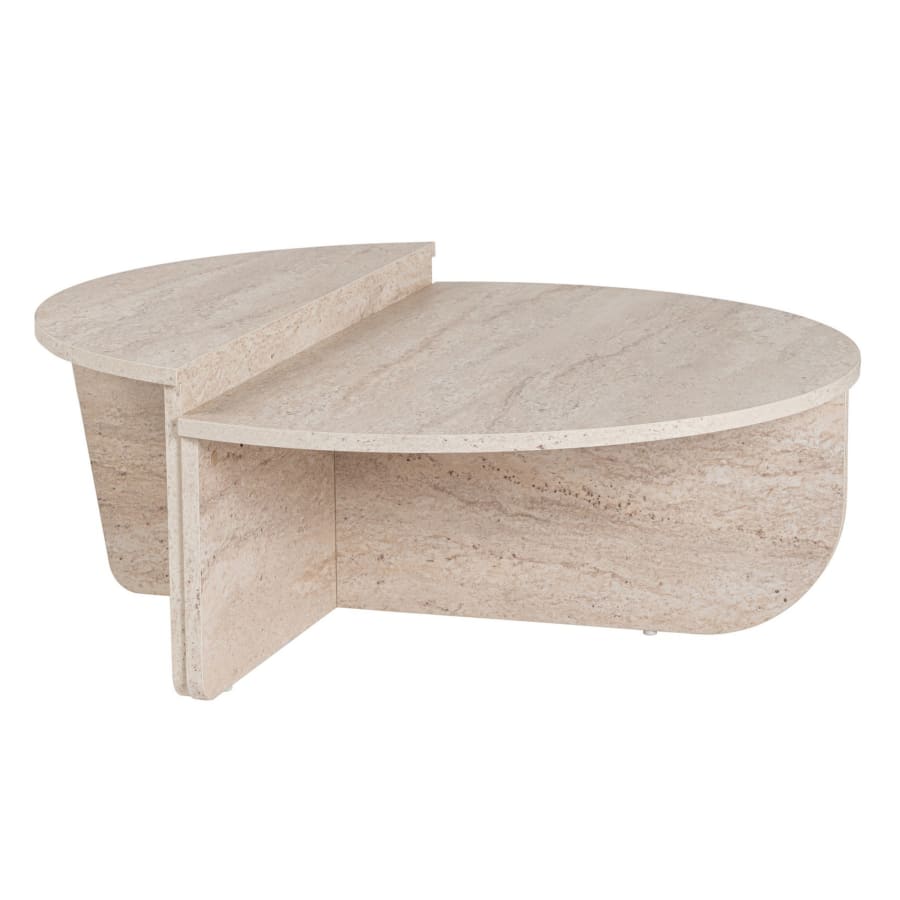 Table basse ronde beige D90 cm