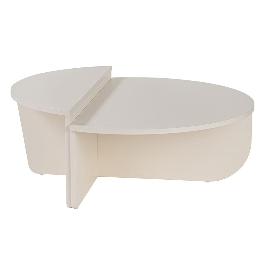 Table basse ronde couleur bois blanc D90 cm