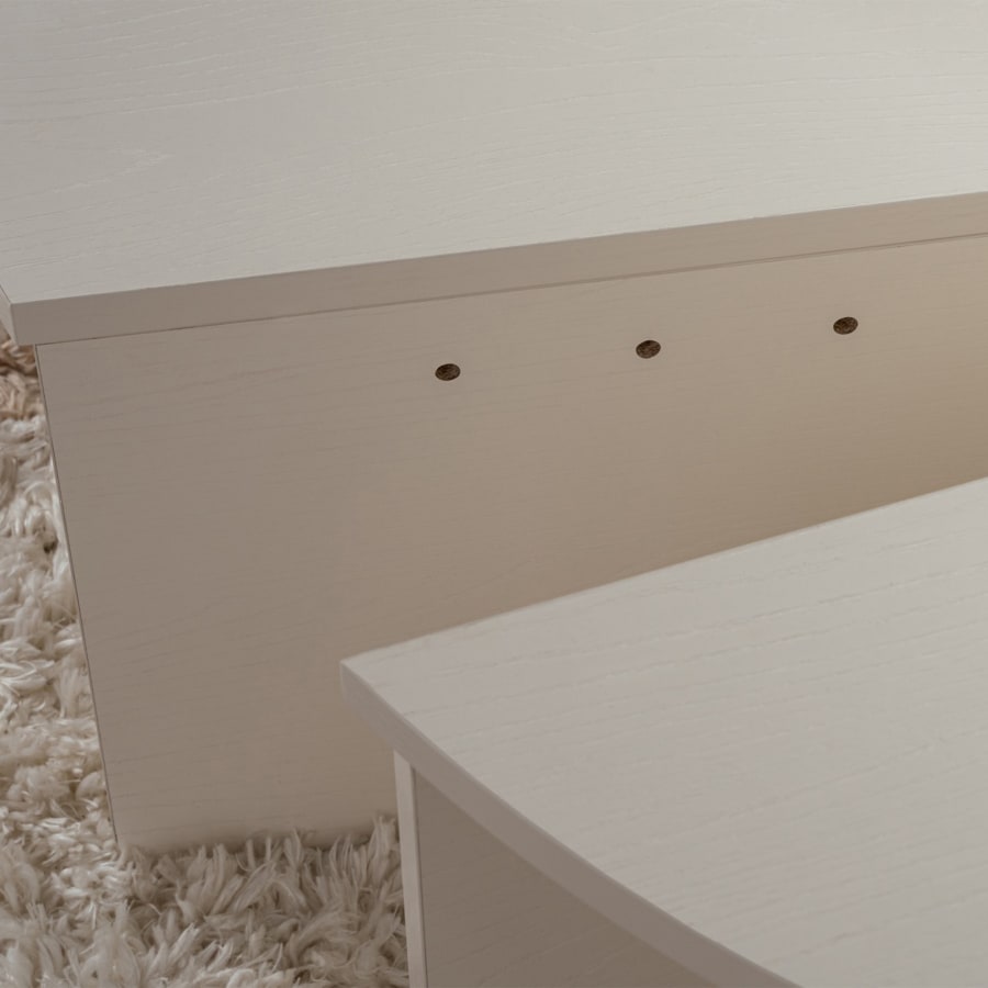 Table basse ronde couleur bois blanc D90 cm