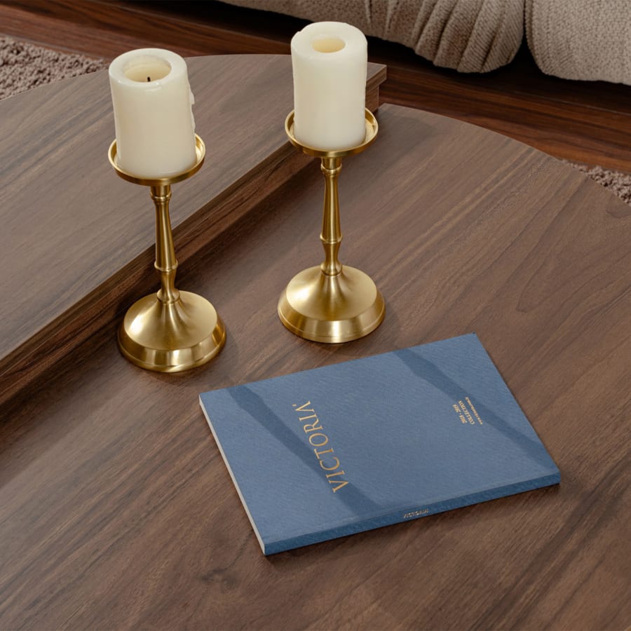 Table basse ronde couleur bois fonc&eacute; D90 cm